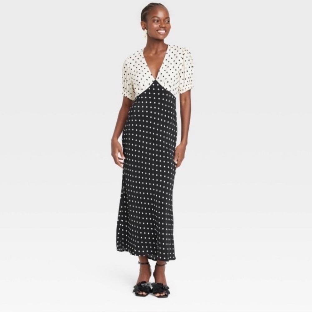 A New Day Polka Dot Black and White Dress size 1X.